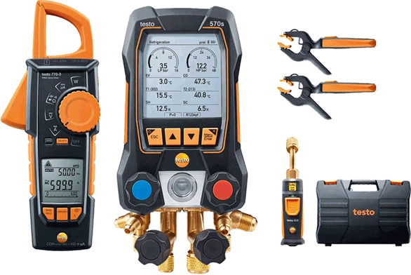 testo 570s smart Vacuum Kit s tokovnimi kleščami